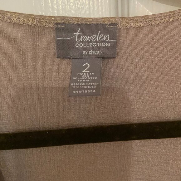 Chico's Travelers Gold Metallic top - 12 / Large / Chico's 2 - Picture 3 of 7